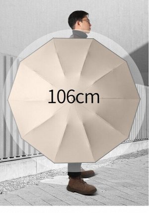 Автоматический зонт с 10-ю спицами, с фонариком, обратного складывания, цвет розовый/черный