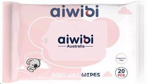 Aiwibi салфетки влажные детс. очищ. д/чув.кожи 0+ розов. 1уп. (20шт) м/уп / 96шт / AWB20-02 / 711712 Код: УТ-00753237