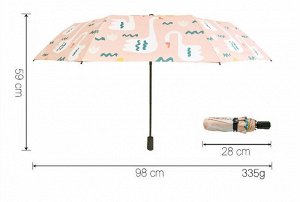 Механический зонт с 8-ю спицами, цвет розовый, с принтом