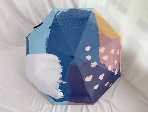 Автоматический зонт с 8-ю спицами, цвет синий, с принтом