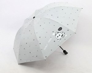 Механический зонт с 8-ю спицами, цвет серый, принт "Панды"