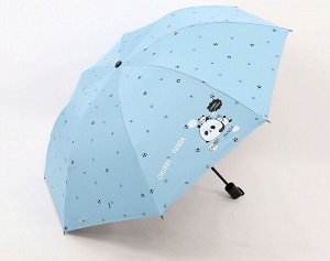 Механический зонт с 8-ю спицами, цвет голубой, принт "Панды"