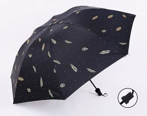 Механический зонт с 8-ю спицами, цвет черный, с принтом