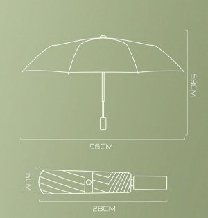 Механический зонт с 8-ю спицами, цвет хаки, принт "горошек"