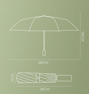 Механический зонт с 8-ю спицами, цвет белый, принт "горошек"