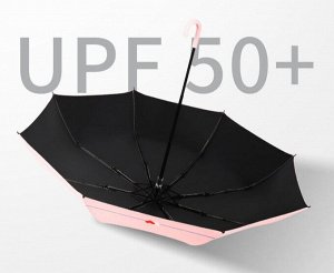 Механический зонт с 8-ю спицами, цвет черный, с принтом