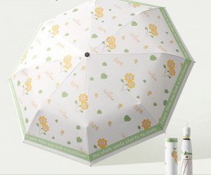 Автоматический зонт с 8-ю спицами, цвет зеленый/белый, с принтом
