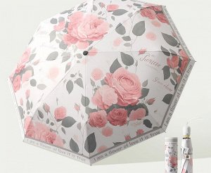 Автоматический зонт с 8-ю спицами, цвет розовый/белый, с принтом