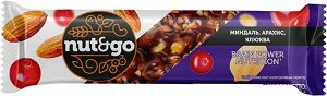 Батончик ореховый Миндаль, АРАХИС, КЛЮКВА, «Nut&Go» 50 г