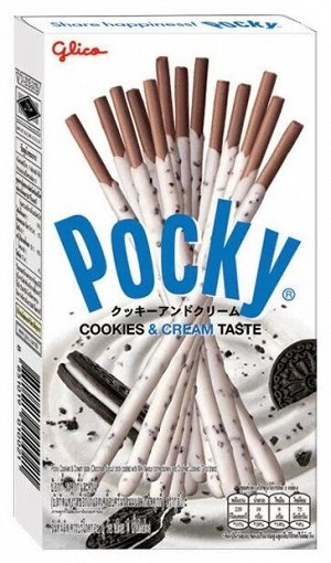 Бисквитные палочки с кремовой глазурью и кусочками печенья "Pocky Cookies & Cream", 45 гр.