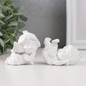 Фигурка полистоун «Малыш-ангел в шапочке из цветка», 5x4.5x5 см, МИКС