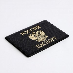 Обложка для паспорта, цвет чёрный