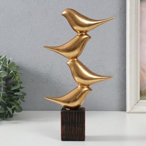 Фигурка полистоун «Четыре золотых птички: пирамида», 14x5x25 см