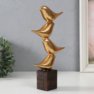 Фигурка полистоун «Четыре золотых птички: пирамида», 14x5x25 см