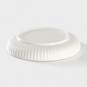 Тарелка керамическая десертная «Иллюзия», d=18 см, цвет белый и серый