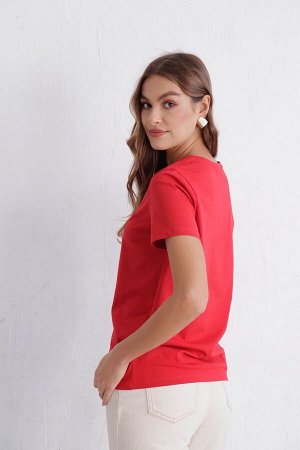 Базовая футболка из хлопка красная