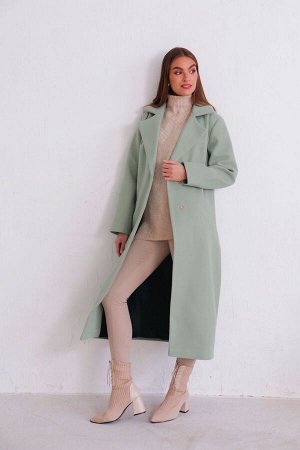 8390 Пальто Hilton фисташковое (остаток: 42)