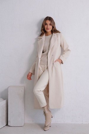 8391 Удлинённое пальто Hilton молочное (остаток: 48)