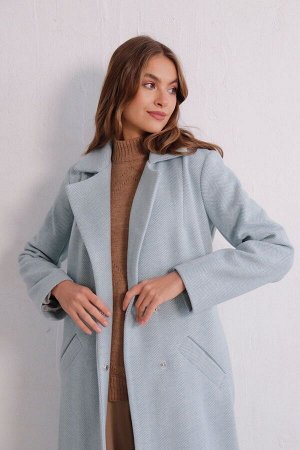 Удлинённое пальто Hilton светло-голубое