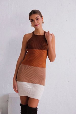 Платье вязаное в коричневых тонах