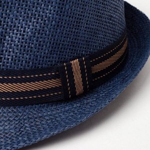 Шляпа мужская MINAKU "Пляж", размер 58, цвет синий