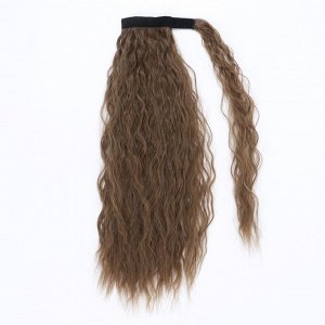 Хвост накладной, волнистый волос, на резинке, 60 см, 100 гр, цвет русый(#SHT8A)