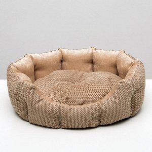 Лежанка для животных,мебельная ткань, холлофайбер, 50 х  40 х 15 см, микс цветов