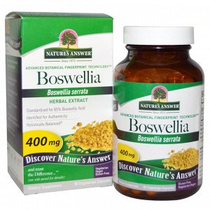 Natures Answer, Босвеллия (Boswellia), 400 мг, 90 вегетарианских капсул