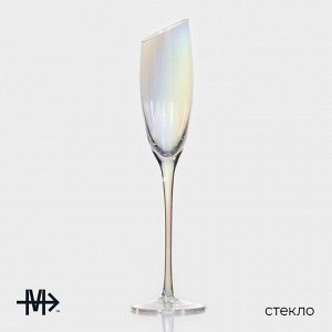 Бокалы для шампанского Magistro «Иллюзия», 180 мл, 5.5x27.5 см, набор 2 шт., стекло, перламутровые