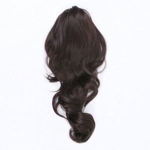 Хвост накладной, волнистый волос, на крабе, 40 см, 150 гр, цвет каштановый(#HTY4А)