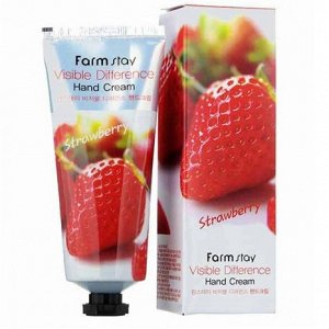 Крем для рук с экстрактом клубники FarmStay Visible Difference Hand Cream Strawberry, 100гр