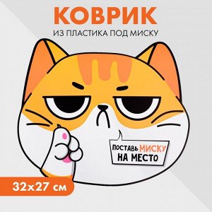 Коврик под миску «Поставь миску на место», 32х27 см