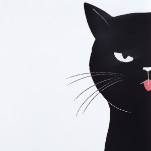 Коврик под миску «Черный кот», 43х28см