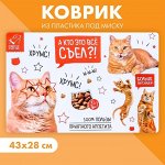 Коврик под миску «А кто это всё съел» 43х28 см