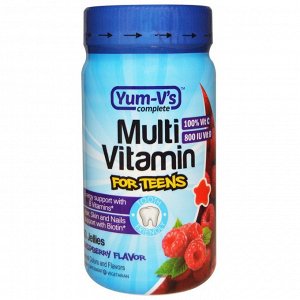 Yum-Vs, Мультивитамины для подростков, Малиновый вкус, 60 штук