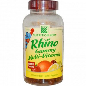 Nutrition Now, Мультивитамин Конфеты носорога", 190 конфет в форме мишек"