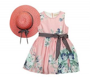 Платье для девочек, розовый, 116 см, (MOONSTAR Турция)