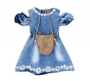 Платье для девочек, синий, 92 см, (LOMIX Турция)