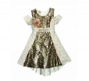 Платье для девочек, бежевый, 98 см, (SOFIA Турция)