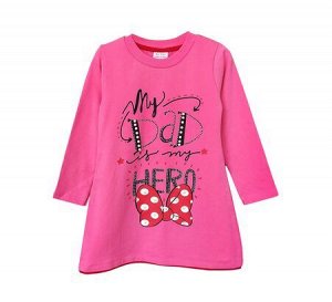 Платье, туника для девочек, розовый, 110 см, (BY GRI Турция)