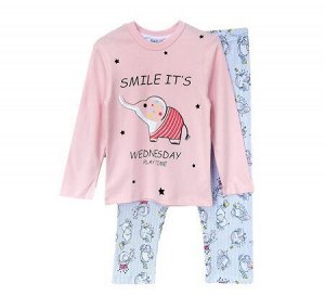 Пижама для девочек, розовый, 122 см, (POLI FONI Турция)