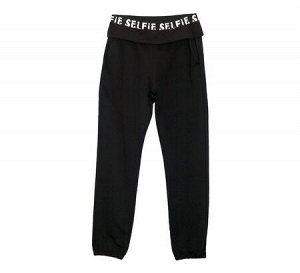 Брюки, брюки трикотажные для девочек, черный, 164 см, (HDM Турция)