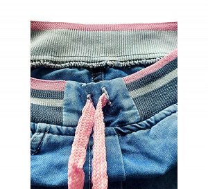 Капри, шорты для девочек, синий, 92 см, (KIDEA Турция)