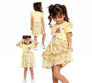 Платье для девочек, желтый, 110 см, (TK Турция)