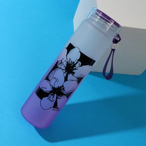 Бутылка для воды «Цветы», 500 мл, стекло