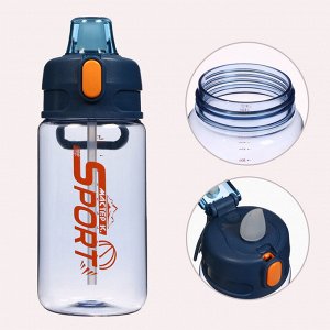 Бутылка для воды SPORT, 600 мл, 21x7.9x6.7 см, синяя