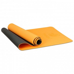 Коврик для йоги Sangh, 183х61х0,6 см, цвет оранжевый, уценка