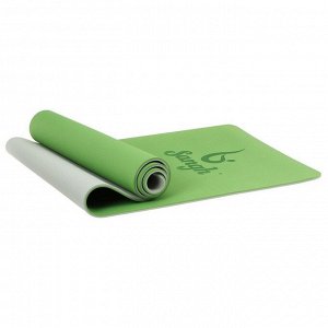 Коврик для йоги Sangh, 183x61x0,8 см, цвет зелёный