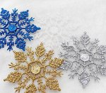 Новогоднее декоративное украшение СНЕЖИНКА цвет: ЗОЛОТО