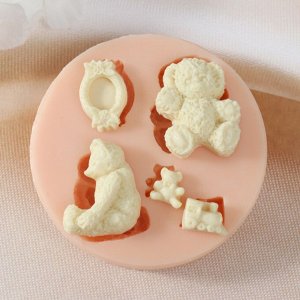 Молд силикон "Игрушки малыша" 3х2,4х1 3,5х2,5х0,6 1,4х1х0,6 1х0,9х0,4 2,3х1,6х0,5 см